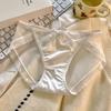Estilo japonês simples renda malha transparente cintura baixa calcinha de menina antibacteriana confortável cor sólida laço novas cuecas