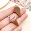 Cones de Sorvete Artificiais de Resina Seis Cruzados com Pingentes de Olho de Ovelha Corrente de Celular DIY Chaveiro Acessórios de Joalheria