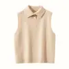 Otoño/Invierno 2026 Nuevo Tejido de Cachemira para Mujer Clásico Versátil Adelgazante Juvenil Chaleco Moda Cuello Alto