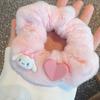 Nuevo anillo de pelo de felpa de intestino grueso para otoño e invierno, linda cuerda para el pelo de dibujos animados Sanrio, accesorios para el pelo cálidos para niños