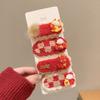 Pinzas para el pelo rojas de Año Nuevo para niños 2025 Estilo nuevo Pinzas laterales para niñas Pinzas para el flequillo Pasadores para niñas pequeñas