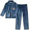 Pijama de isla de forro polar para niños, conjuntos de franela de otoño e invierno para niños, forro polar de coral engrosado para niños mayores, oferta especial de liquidación
