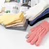 Guantes de Lana Tejidos a Prueba de Frío y Calor Transfronterizos Color Sólido Guantes de Lana de Alta Gama Engrosados y Forrados Guantes de Ciclismo