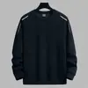 Sudadera para hombre, estilo primavera y otoño, cuello redondo sin capucha, camiseta básica de manga larga, top versátil casual holgado, prenda exterior para hombre