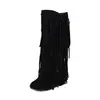 40-43 Europeu e Americano Comércio Exterior Transfronteiriço Outono e Inverno Borla Botas Femininas Bico Redondo Aumento Botas Casuais Botas de Salto Femininas G354