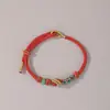 Pulseira Trançada com Nó Flor de Pessegueiro DIY, Cordão Semi-Acabado 'Nunca se Separando', Pulseira de Casal com Nó Flor de Pessegueiro Multicolorida Feita à Mão