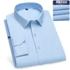 Camisa de Manga Larga para Hombre de Negocios Primavera Nueva Casual Formal Blanca de Color Sólido Versátil Camisa con Cuello Gota Dropshipping
