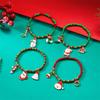 Pulsera Navideña Nueva Europea y Americana Moda Pulsera Navideña de Cuentas de Arroz para Mujer Papá Noel Muñeco de Nieve Colgante Pulsera Venta al por Mayor