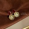 Pendientes de Botón de Lujo de Estilo Francés Vintage, Elegantes y Versátiles, Chapados en Plata con Diseño Elaborado, Pendientes de Declaración Hechos de Fábrica