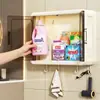 Gabinete de almacenamiento para baño Montaje en pared sin taladro Estante de almacenamiento con puerta de gabinete magnética Estante para baño en casa Plegable