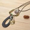 Estilo Étnico Vintage Versátil Algodón y Lino Ropa Accesorios de Decoración Cuerda Encerada Larga Creativa Zapatos Cadena Multicapa para Suéter