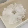 Estilo Coreano Elástico de Cabelo de Malha Suave com Pérolas Novo Simples Cor Sólida Elástico de Cabelo Celebridade da Internet Temperamento Elástico de Cabelo Flor de Cabelo Versátil