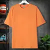 Camiseta de manga corta con hombros caídos de 260 g para hombre y mujer, estilo coreano, color liso, marca de moda, cuello redondo holgado, manga corta, camiseta personalizada de algodón de Xinjiang