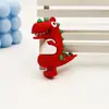 Chaveiro Pingente de Figurine de Dinossauro Desenho Animado em Borracha Macia PVC Ornamento Acessório Clássico Dinossauro Tiranossauro Rex