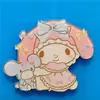 Broche de Acrílico Estrellas Gemelas Harajuku Insignia de Dibujos Animados Accesorios para Bolsos Estilo Carcasa de Teléfono DIY Lazo