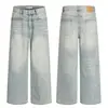 Calça Jeans Reta para Homens e Mulheres, Novo Estilo Outono 2025, Tendência Solta Versátil Emagrecedora Cintura Alta Perna Larga