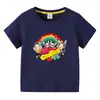Ropa infantil transfronteriza 2023, camiseta de manga corta de verano para niños, camiseta básica de dibujos animados para niños y niñas, camiseta de media manga para bebé, marea superior