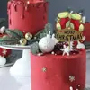 Decoración acrílica para pastel de Navidad Feliz Navidad impresión a color decoración de pastel para fiesta navideña ventas directas de fábrica