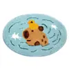 Tapete de chão imitação de caxemira com estampa de animal de desenho animado para entrada de banheiro e vaso sanitário, absorvente de água e de secagem rápida, resistente à sujeira e ao desgaste