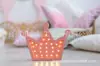 Artesanato em Madeira Estilo Coroa Luz Noturna LED Iluminação Residencial Infantil Formato de Coroa de Pequena Princesa