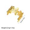 Producto Transfronterizo Más Vendido de Amazon: Pulsera de Acero Inoxidable Prensado en Aceite con Diseño Floral, Chapado en Oro de 18 Quilates, Versátil para el Trabajo Diario, Venta al Por Mayor desde el Fabricante