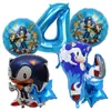 Suporte de Estilo Balão Sônico Balão Sônico Festa Sônica Jogo Infantil Decoração de Aniversário Balão de Filme de Alumínio