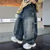 Pantalones Vaqueros para Niños Grandes Otoño 2025 Nuevos Primavera y Otoño Estilo Callejero Pantalones Cargo Frescos Modernos