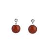 Joyería Yuebao Plata Esterlina S925 Nanhong Retro Simple Aretes Redondos Cabujón Diseño Estilo Étnico Aretes Geométricos de Plata
