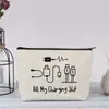 Nueva Bolsa de Maquillaje Impermeable de Lino de Amazon Más Vendida Bolsa de Cosméticos para Maestra Bolso de Mano Neceser Bolsa de Almacenamiento Bolsa Pequeña de Tela