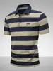 Jeep Spirit El Nuevo Estilo de Verano de Jeep Camisa Polo para Hombre de Solapa Rayada, Camiseta Casual Transpirable de Tacto Frío de Manga Corta