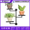 Suporte giratório de janela para plantas de interior preto, suporte de plantas de metal de 3 camadas, suporte de plantas de parede