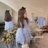 Vestido de punto estilo coreano de alta calidad tipo pastel para niñas, nuevo para primavera y otoño 2026, vestido largo de manga larga francés para celebridades de internet infantiles