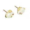 Nuevos pendientes de conejo de jade para mujer, pendientes de conejo jóvenes, temperamento simple, nuevos pendientes de moda 2022, en stock