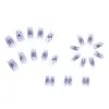 Hada de Deseo Puro Temperamento Uñas de Uso Completo Rubor Azul Manchado Aurora Mariposa Camelia Combinación Manicura 24 Piezas