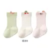 Nuevos calcetines de otoño para bebé, color liso, calcetines versátiles de longitud media que no aprietan las piernas, calcetines para bebé con diseño de orejas de caricatura, Clase A