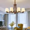 Lustre estilo americano, luminária de sala, luz principal de quarto, sala de jantar rústica vintage estilo medieval arte em ferro elegante luminária estilo francês