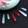 Colgante de Cuentas Hecho a Mano DIY con Agujeros Horizontales, Cuentas Sueltas de Resina en Forma de Gota de Agua Larga, Pendientes Estilo Chino, Materiales para Colgante de Collar