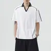 Camiseta de Manga Corta Transfronteriza de Marca de Moda Estilo Americano Nueva de Verano para Hombre, Ajuste Holgado Moderno, Camiseta Casual de Media Manga para Estudiante