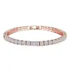 Pulsera de Diamantes de una Sola Fila Versátil y Elegante para Mujer, Presentando un Diseño de Cobre de Alta Gama con un Tacto Lujoso, Perfecta como Regalo de Pareja, Completamente Adornada con Diamantes, un Accesorio Elegante