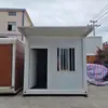 Casa Contenedor con Toldo, Casa Prefabricada Desmontable, Cuarto de Herramientas Exterior, Sala de Estar Sencilla, Casa Contenedor Integrada de Montaje Rápido