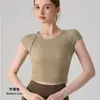 Camiseta Deportiva de Pilates Transfronteriza Ropa de Yoga Verano Fina Entrenamiento Fitness Running Adelgazante Top de Manga Corta