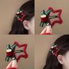 Horquilla de pelo con forma de estrella de peluche roja para Año Nuevo, lazo, flequillo, pinza BB, horquilla rota lateral, horquilla para el pelo, tocado navideño, accesorios para el cabello