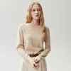 Kangsai Ni Otoño Invierno Nuevo Primera Línea Listo para Usar Sin Costuras Cuello Redondo 100% Cachemira Suéter para Mujer Holgado Suéter Base