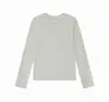 Camada Base de Acetato de Seda Outono e Inverno Feminina Lyocell Lã Gola Redonda Tricô Quente Manga Longa Camada Base Feminina
