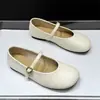 Zapatos retro tejidos estilo coreano Mary Jane con hebilla para mujer, nuevos de 2026 para primavera, planos, versátiles, de moda, bajos, de un solo color