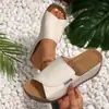 Sandálias Anabela com Velcro Novas 2026, Sapatos Casuais Femininos de Solado Grosso com Tira Única, Fornecimento Exclusivo para E-commerce Transfronteiriço