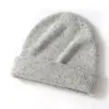 Gorro de Invierno Doble Capa de Cachemira Pura para Mujer, Cálido, Engrosado, de Moda, Versátil, Gorro de Punto, Gorro de Punto para Exteriores para Protección contra el Frío