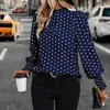 Ropa de Mujer Transfronteriza Europea y Americana 2026 Primavera y Otoño Nuevo Suéter Estampado Corto de Lunares Manga Larga