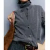 Estoque Disponível no Atacado do Fabricante: Linda Malha de Merino em Cores Vintage! Suéter de Tricô Feminino Lã Merino Relaxado Estilo Vovó