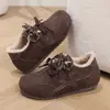 Moda Retro de Celebridad de Internet Invierno 2026 Zapatos Casuales de Algodón Engrosados con Terciopelo Cálido Maillard para Mujer Antideslizantes Versátiles